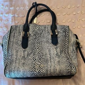 Jessica Simpson Black and White Snakeskin Bag